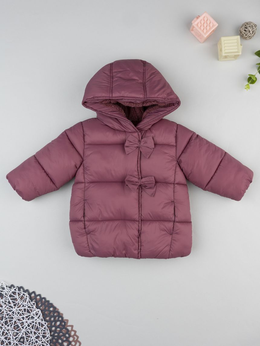 Piumino bimba rosa scuro fiocchi