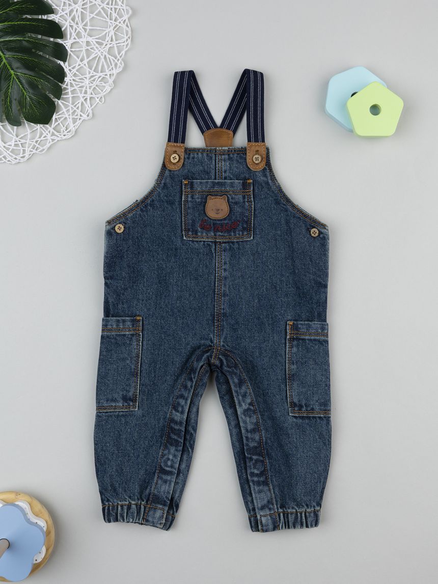 Salopette denim bimbo con bretelle apribili