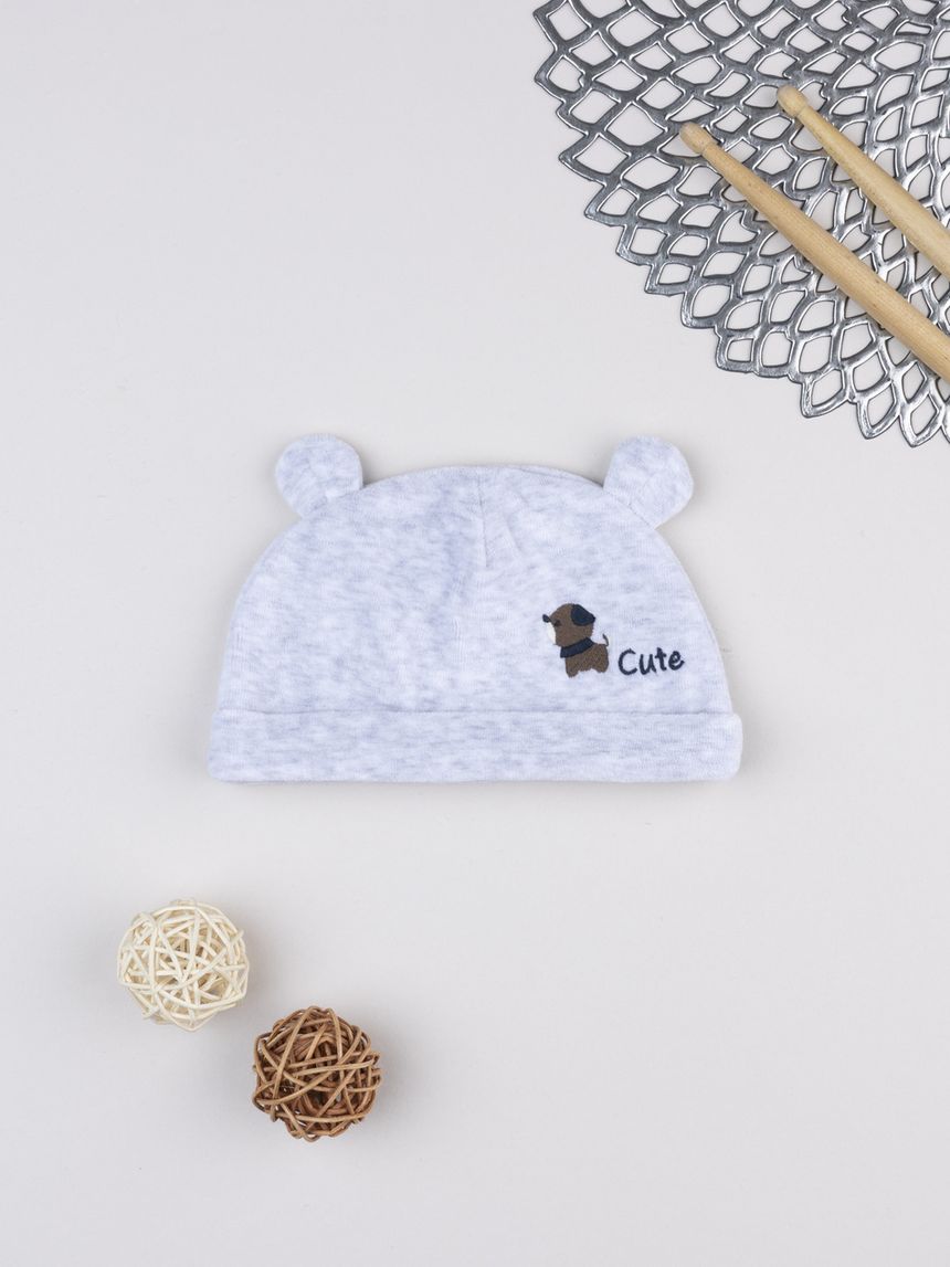 Berretto bimbo grigio cagnolino