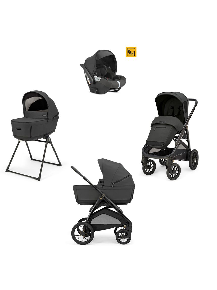 Aptica xt system quattro colore magnet grey con telaio nero e seggiolino auto darwin infant - inglesina