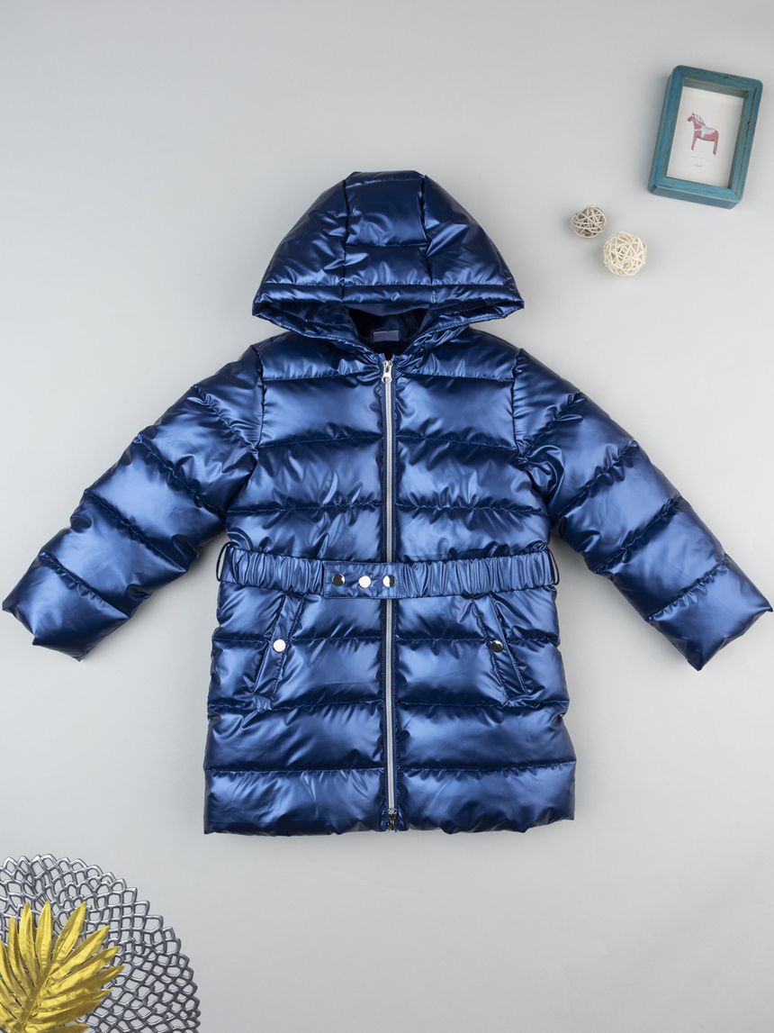 Cappotto svasato bambina blu