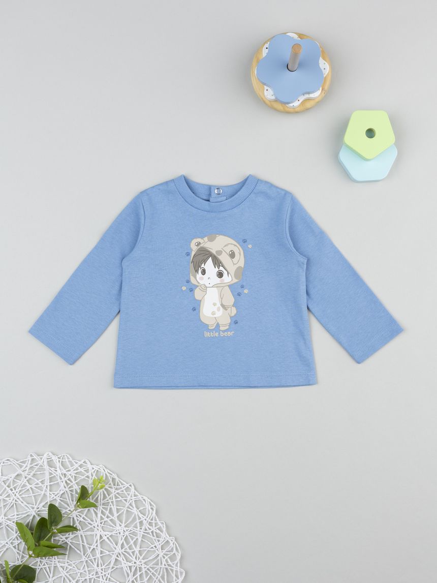 T-shirt bimbo azzurra "little bear"