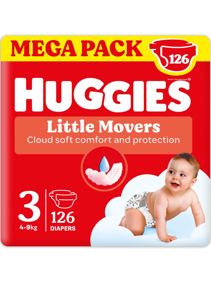 Pannolini little movers tg3 - 126 pezzi - huggies