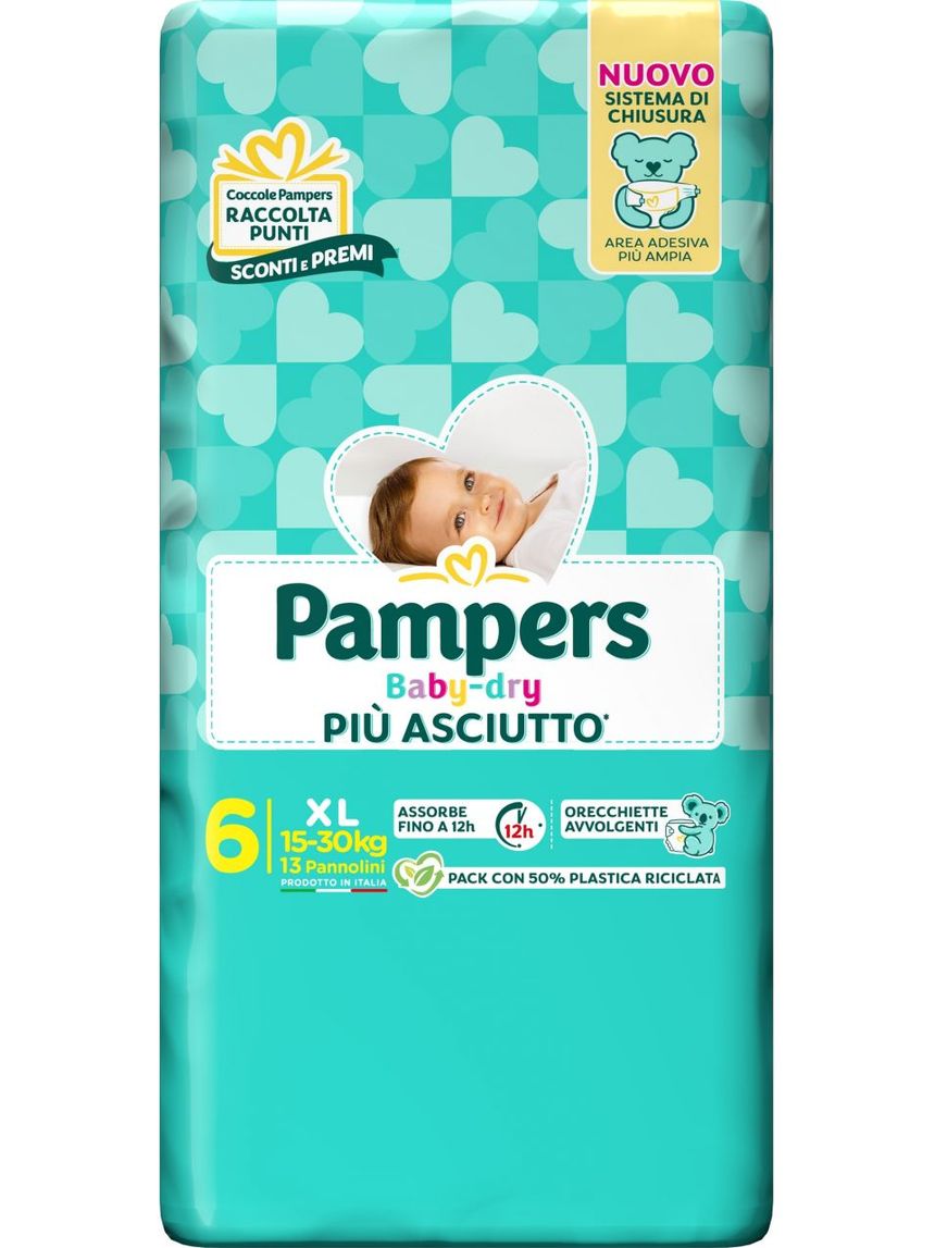 Pampers baby dry tg.6 xl 15-30 kg - 13 pz