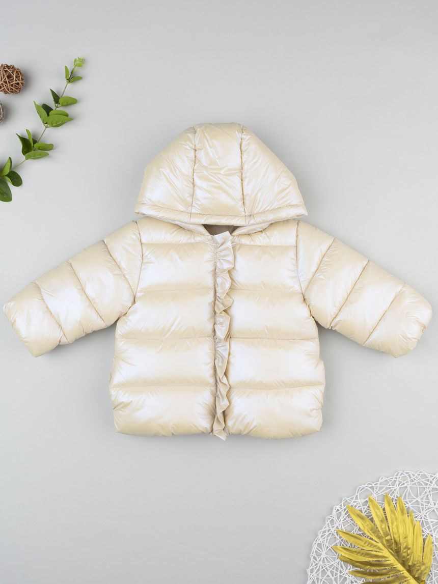 Piumino bimba beige laminato