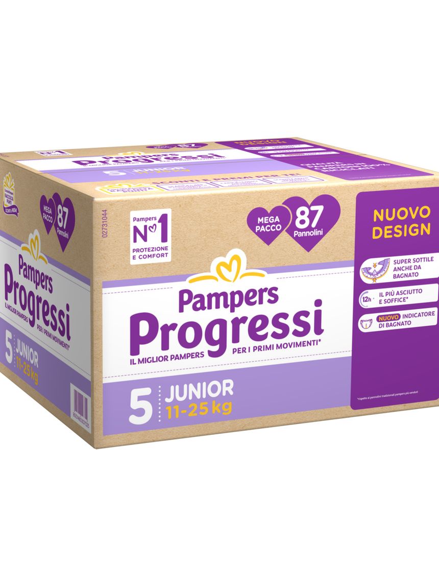 Progressi taglia 5 junior pacco scorta x87 - pampers