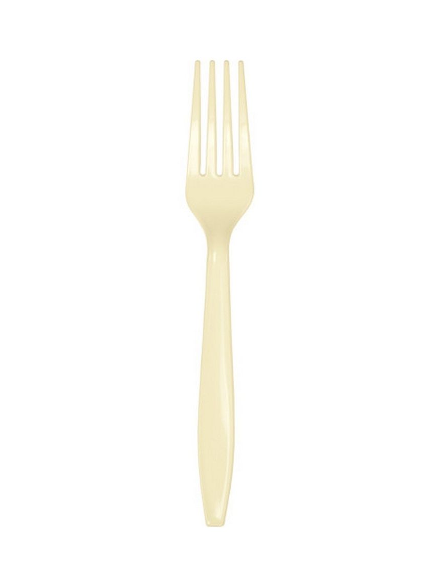 Forchetta plastica 18 cm - 24 pezzi - avorio