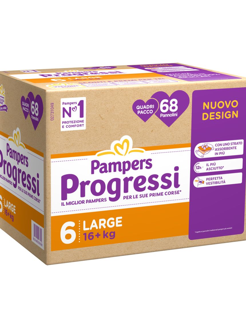 Progressi xl quadri pacco x68 - pampers