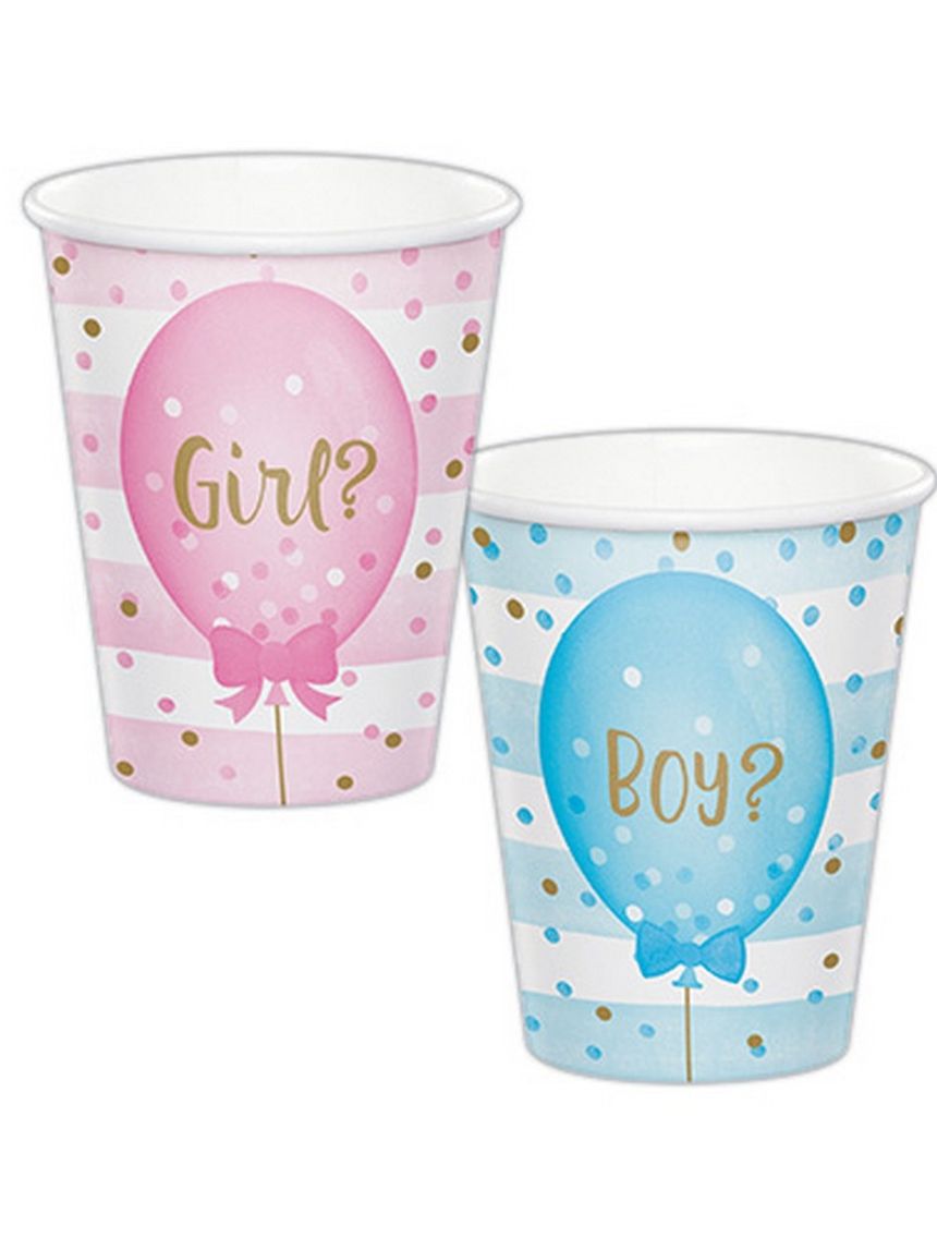 Bicchiere carta 266 ml - 8 pezzi - gender reveal