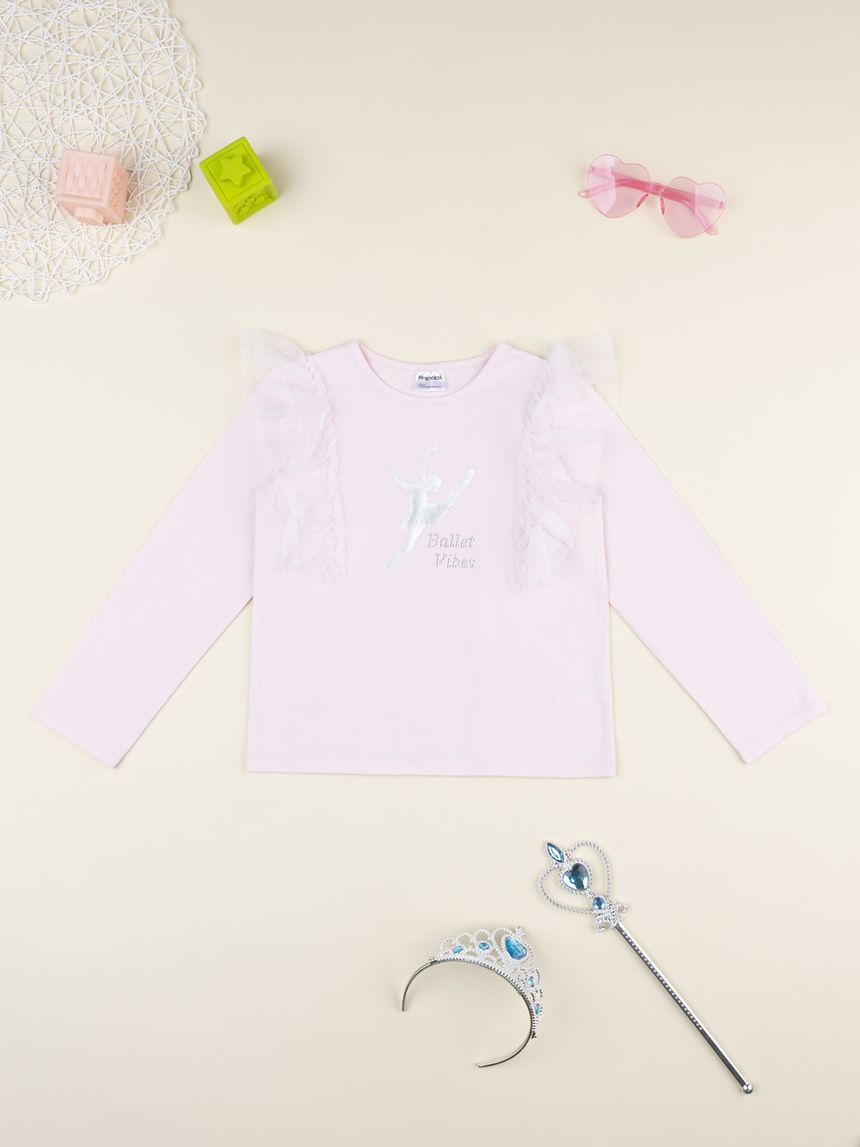 T-shirt bimba rosa ballerina