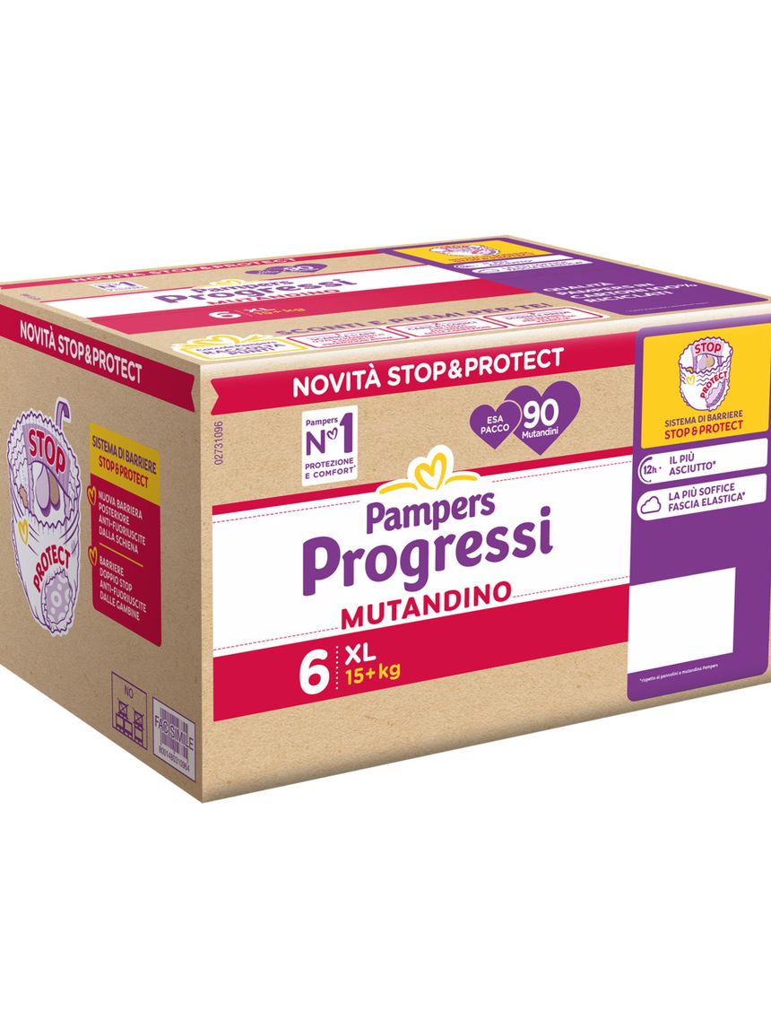Pannolini progressi mutandino esapack taglia 6 xl x90 - pampers