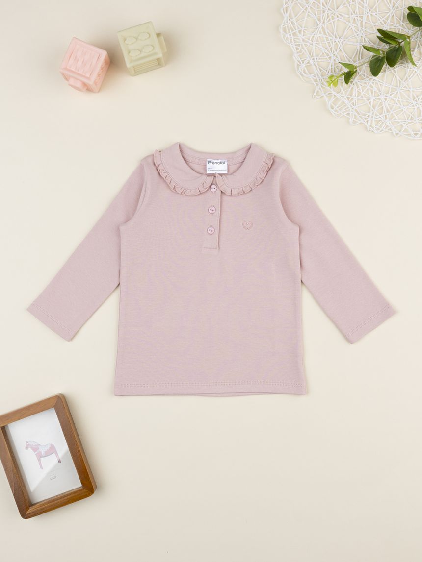 Polo bimba rosa manica lunga