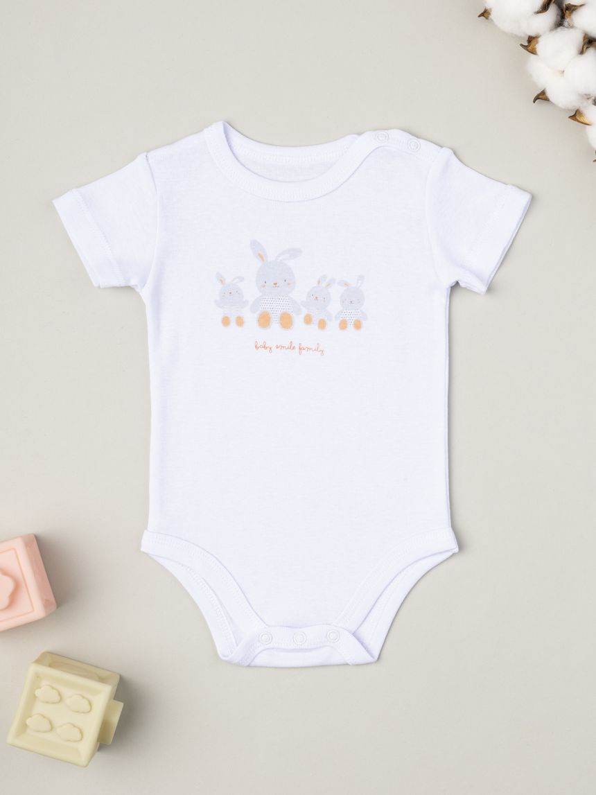 Body unisex bianco coniglietti