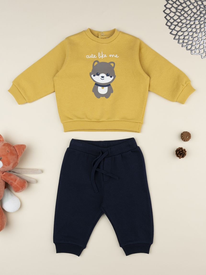 Completo jogging bimbo giallo/blu