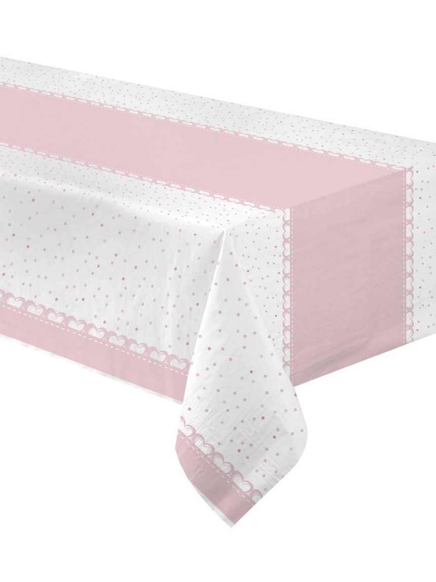 Tovaglia carta 120x180 cm - baby cuori rosa