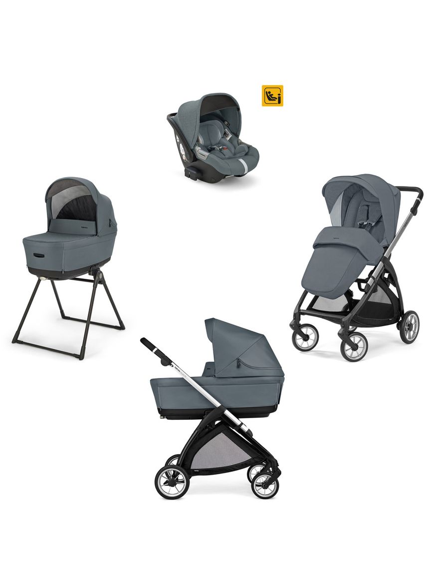 Electa system quattro colore union grey con telaio silver black e seggiolino darwin infant - inglesina