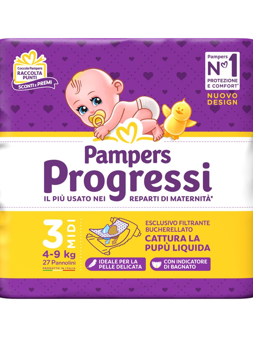 Progressi taglia 3 midi x27 - pampers