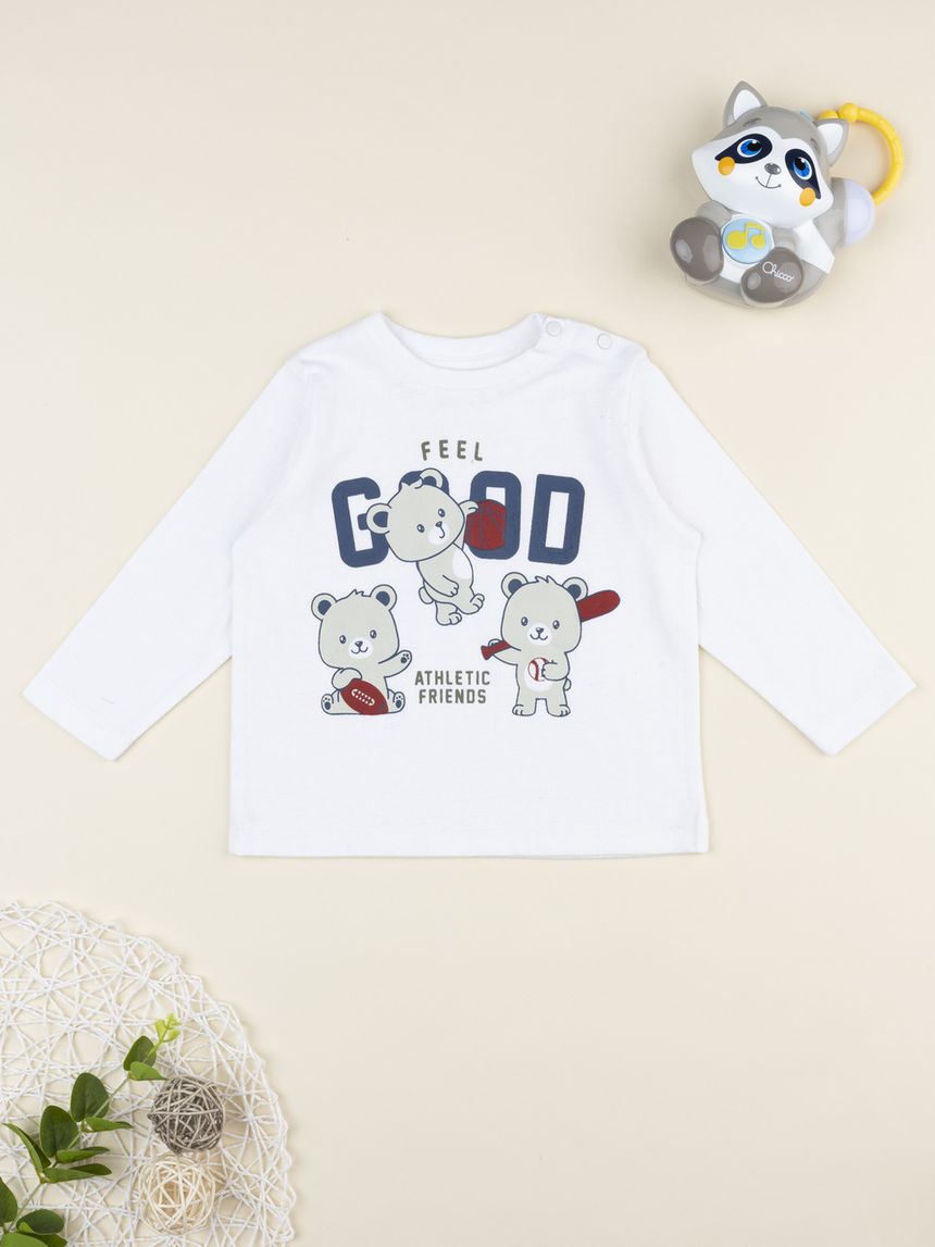 T-shirt bimbo bianca "feel good"