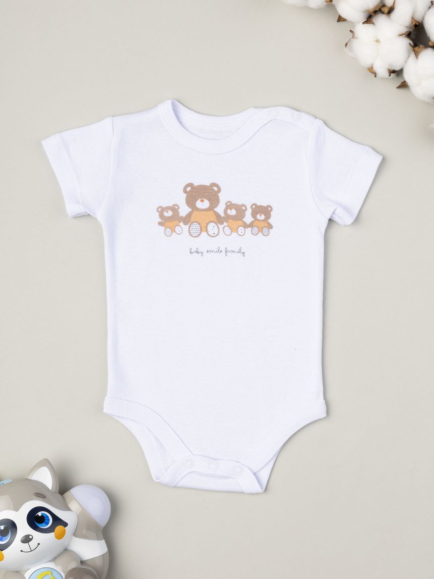 Body unisex bianco orsetti