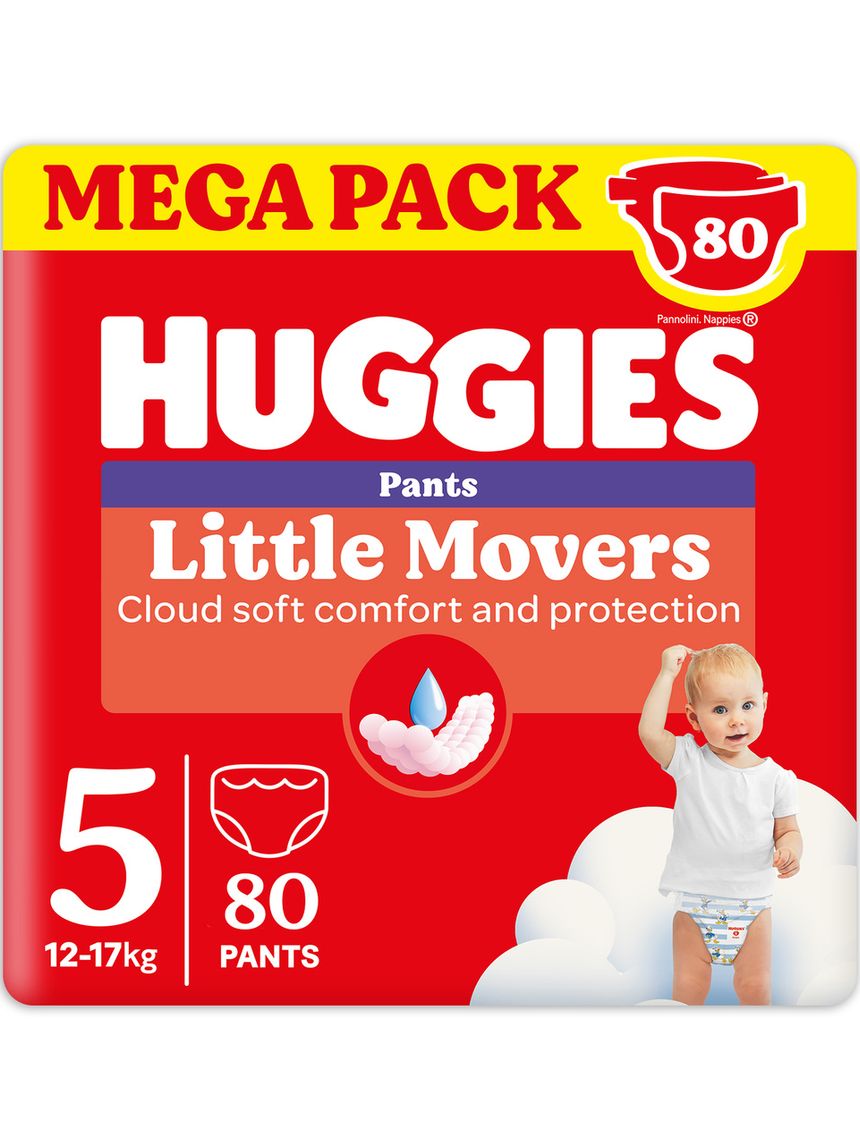 Pannolini little movers mutandina megapack tg.5 - 80 pezzi - huggies