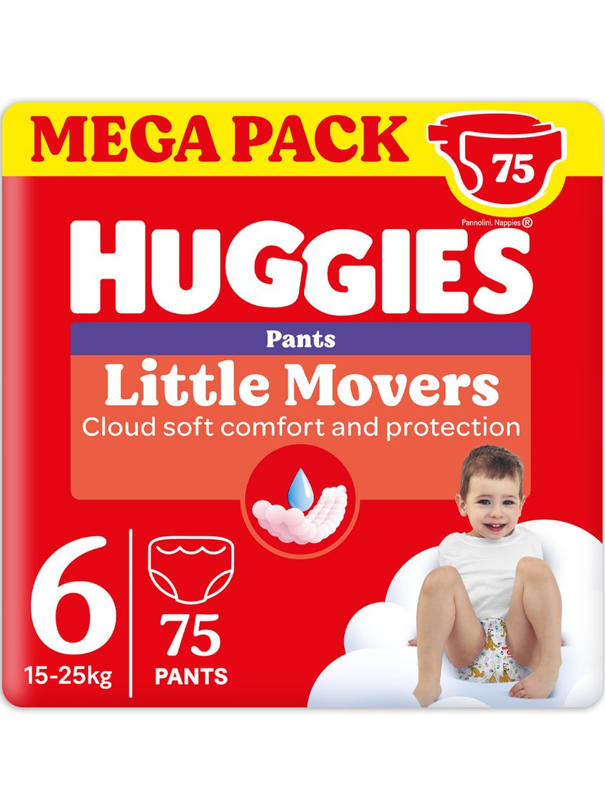 Pannolini little movers mutandina megapack tg.6 - 75 pezzi - huggies