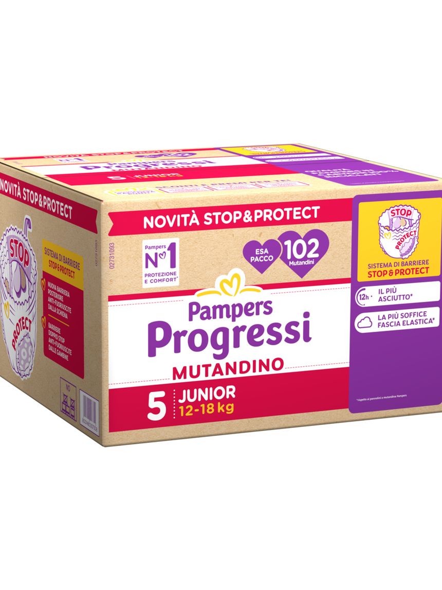 Progressi mutandino taglia 5 junior esa pacco x102 - pampers