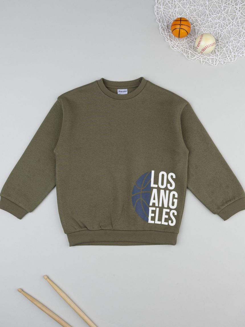 Felpa bimbo verde stampata