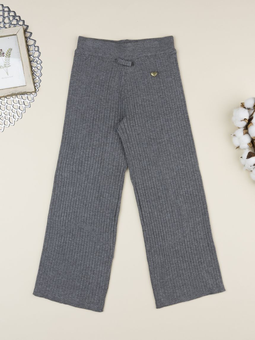 Pantaloni costina bambina grigi
