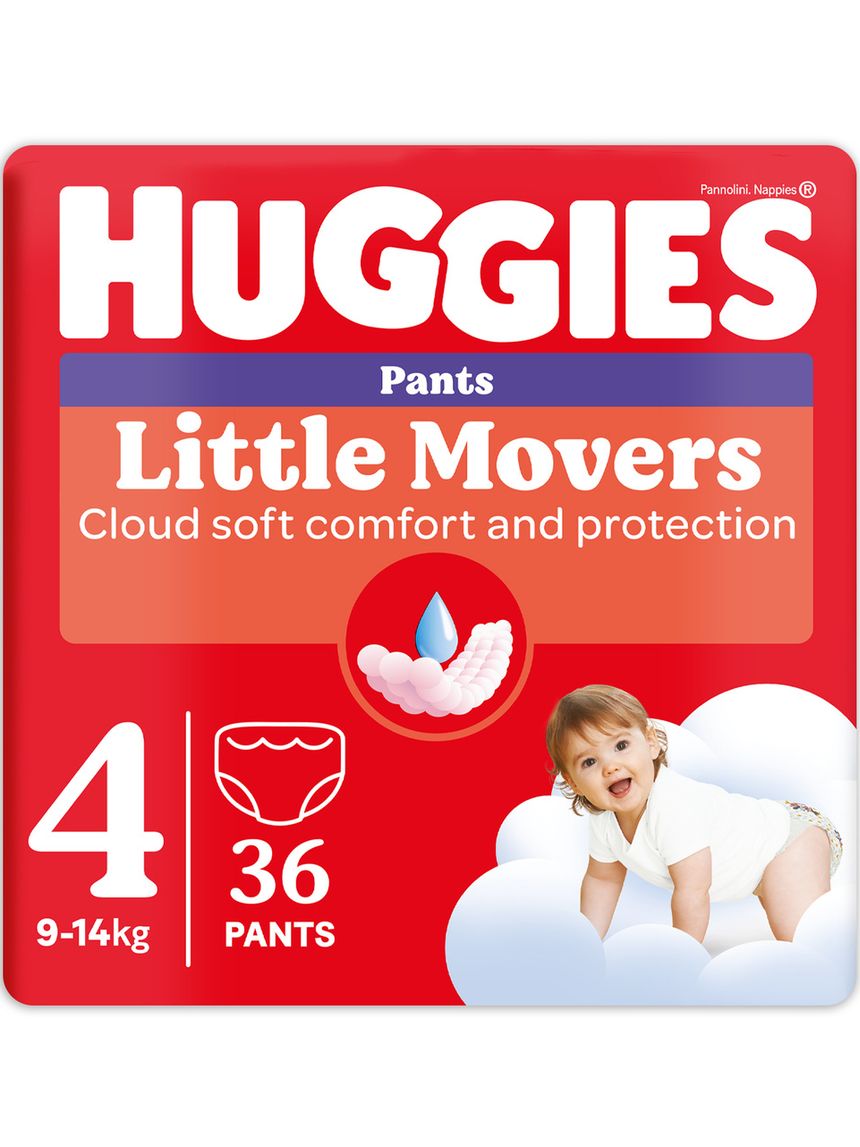 Pannolini little movers mutandina tg.4 – 36 pezzi – huggies