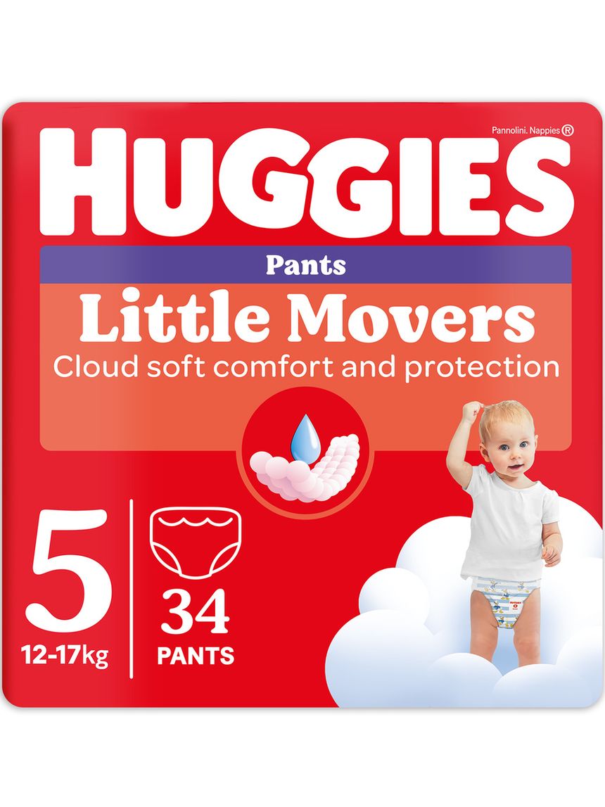 Pannolini little movers mutandina tg.5 – 34 pezzi – huggies