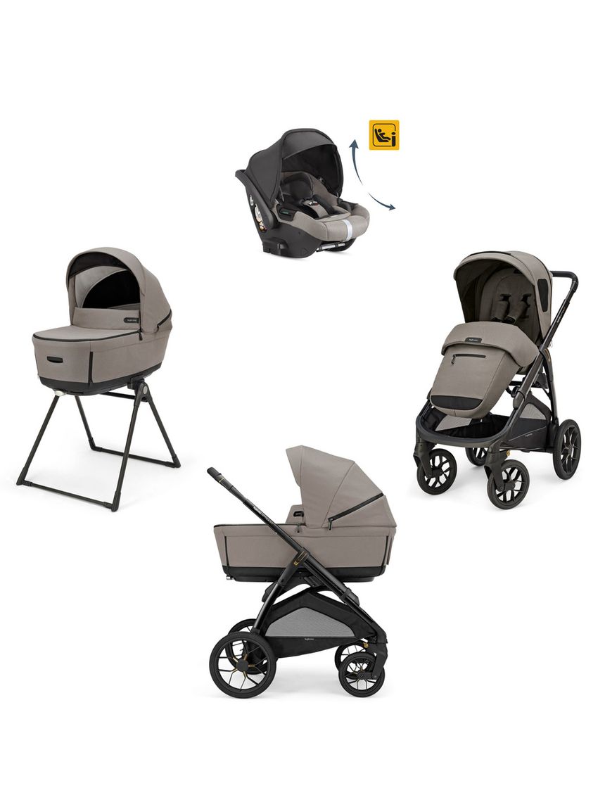 Aptica xt system quattro colore tundra beige con telaio nero e seggiolino auto darwin infant recline - inglesina
