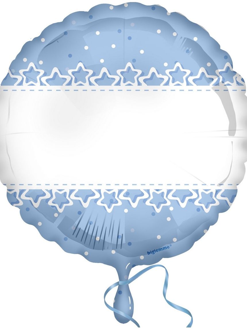 Palloncino foil personalizzabile 45 cm - 1 pezzo - baby stelle azzurro