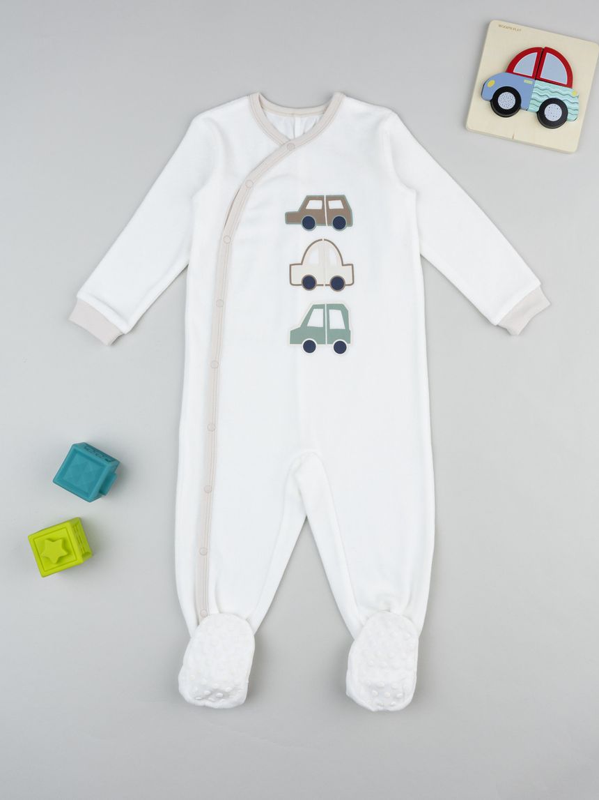 Pigiamone bimbo panna auto