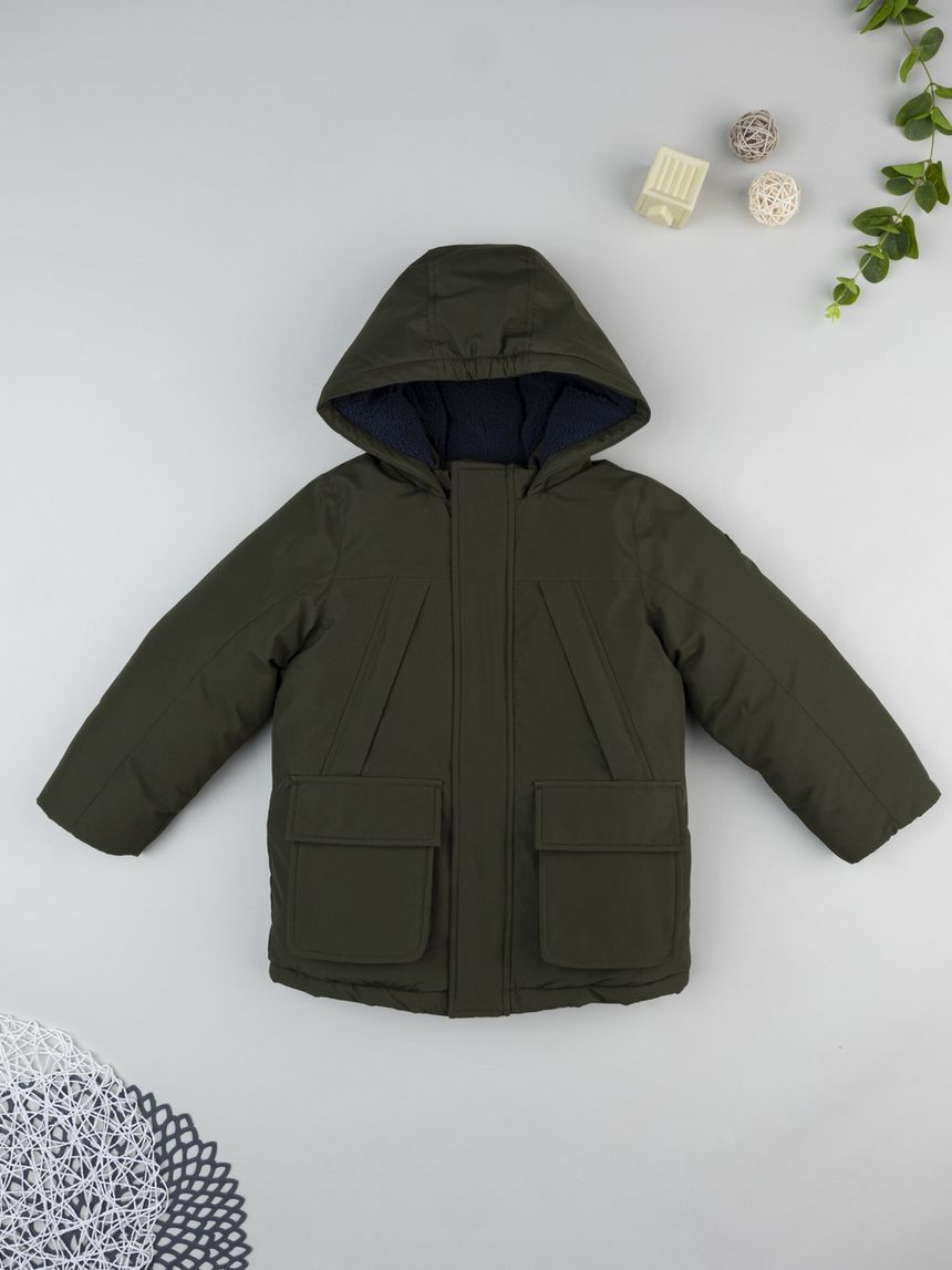 Piumino bambino verde scuro