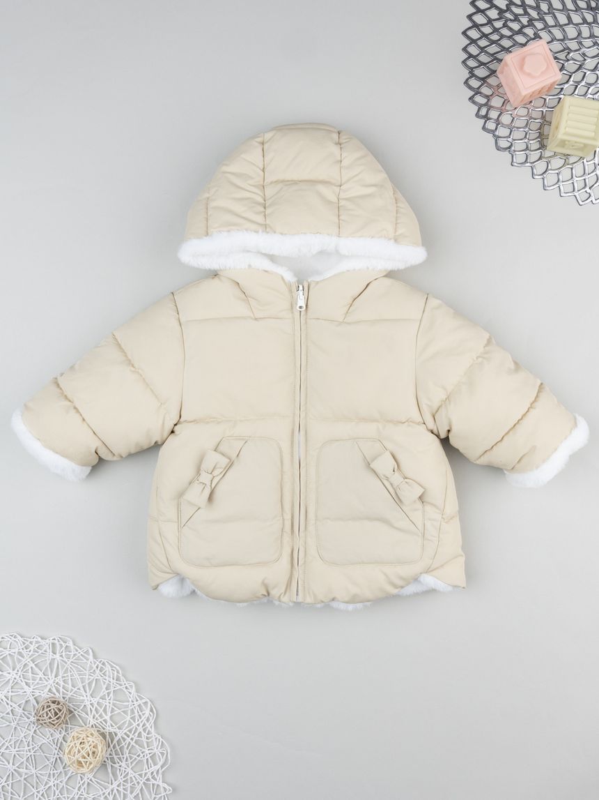 Giubbino bimba imbottito beige