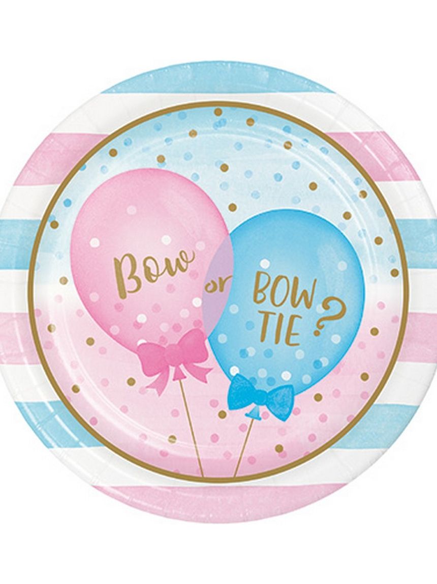 Piatto carta 23 cm - 8 pezzi - gender reveal