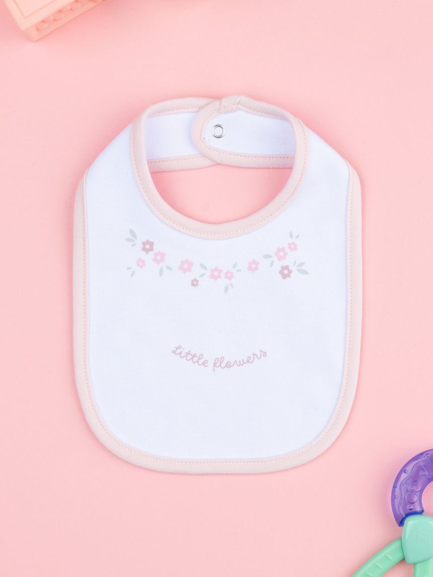 Bavaglino bimba rosa fiori