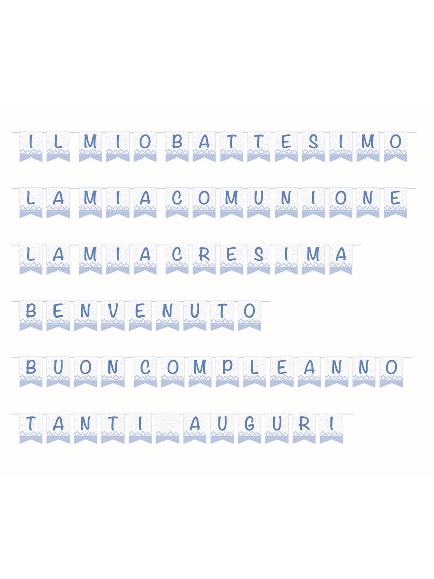 Festone 33 bandiere carta 15x20 cm - baby azzurro