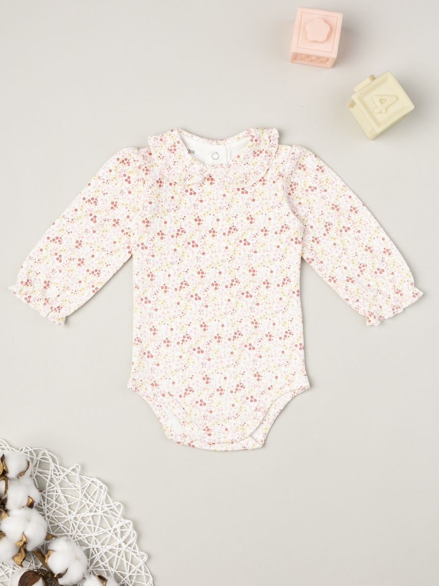 Body maniche lunghe bimba fiorellini