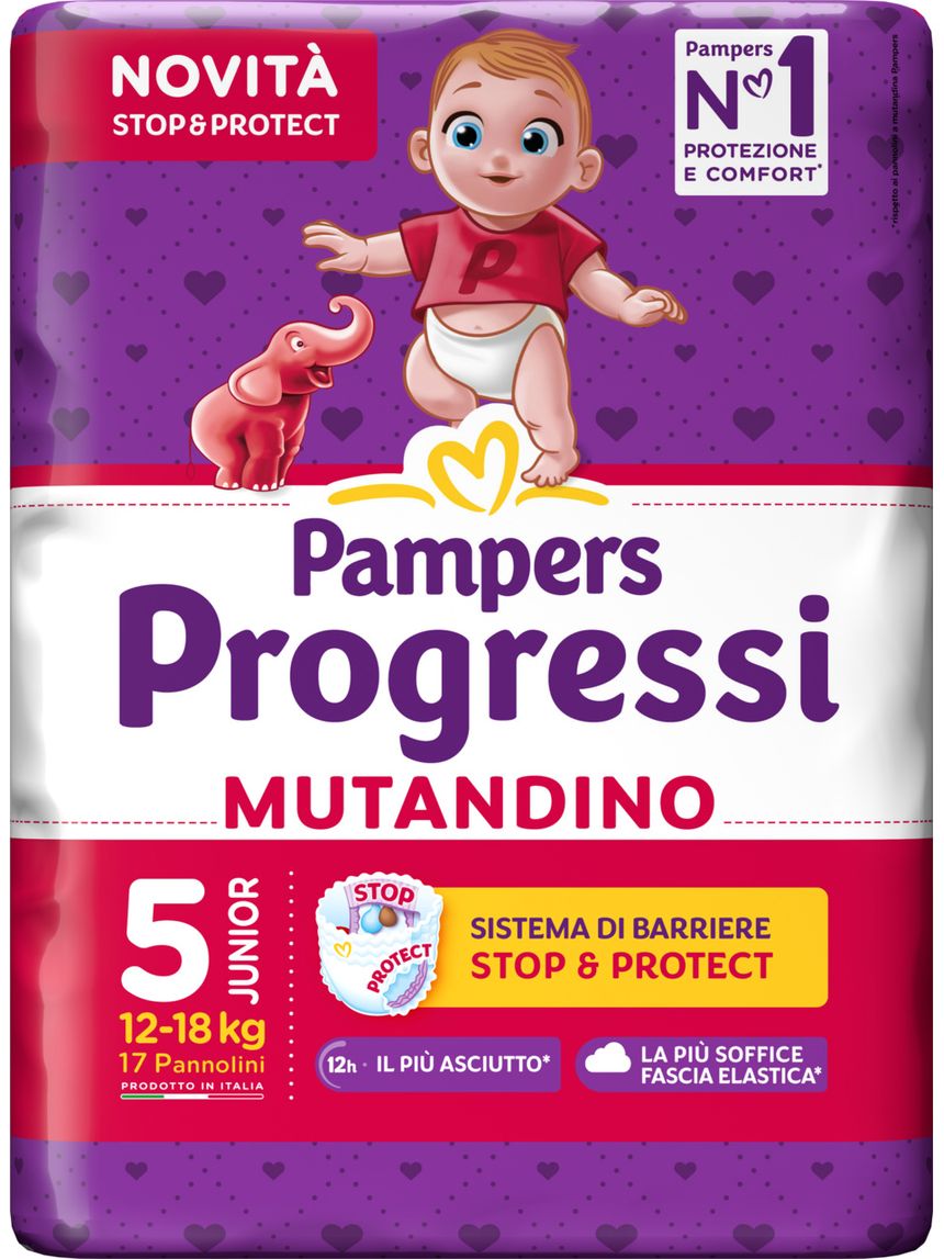 Progressi mutandino taglia 5 junior x17 - pampers