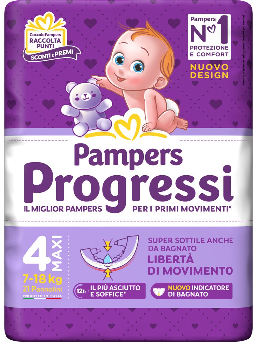 Progressi taglia 4 maxi x21 - pampers