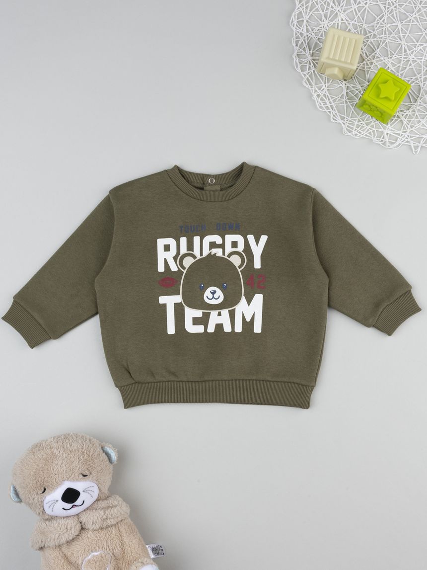 Felpa bimbo verde stampata