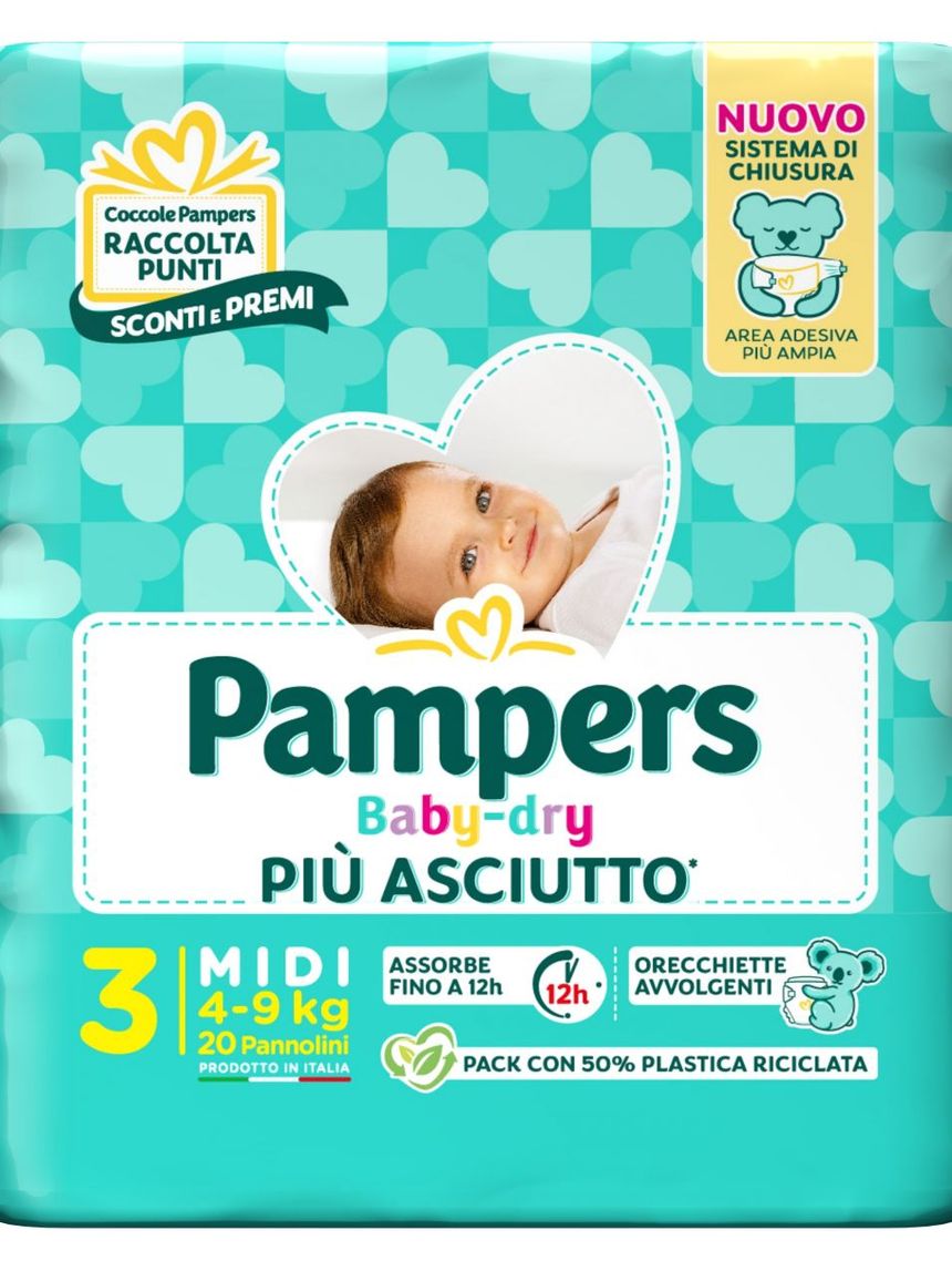 Pampers baby dry tg. 3 midi 4-9 kg - 20 pz