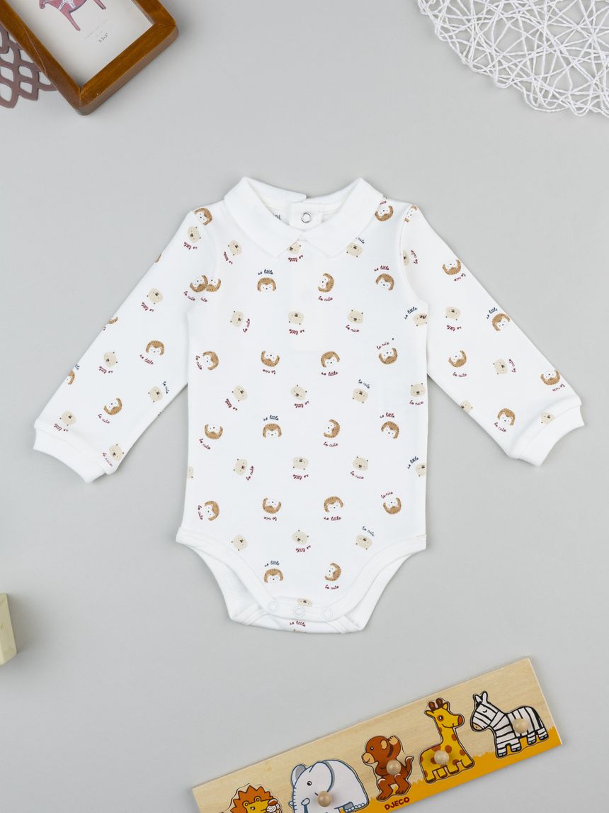 Body manica lunga neonato savana