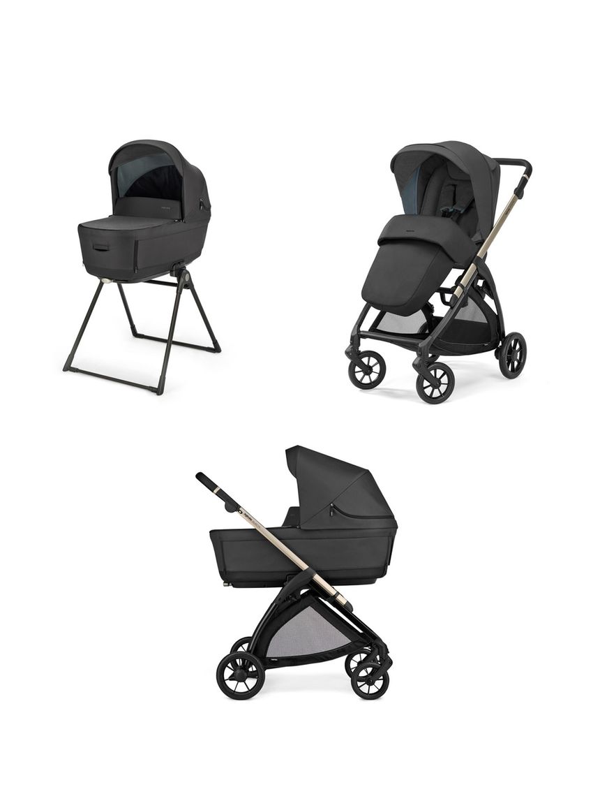 Electa system duo colore upper black con telaio iridio black - inglesina