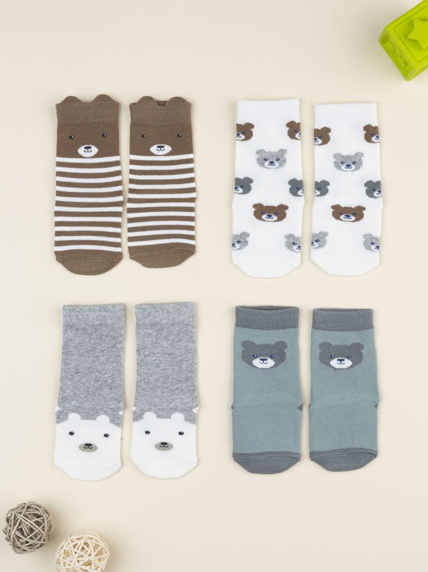 Pack 4 calze bimbo animaletti