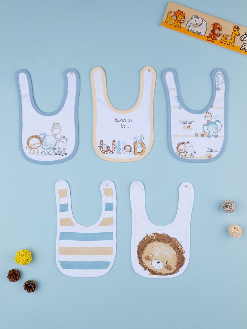 Pack 5 bavaglini con stampa