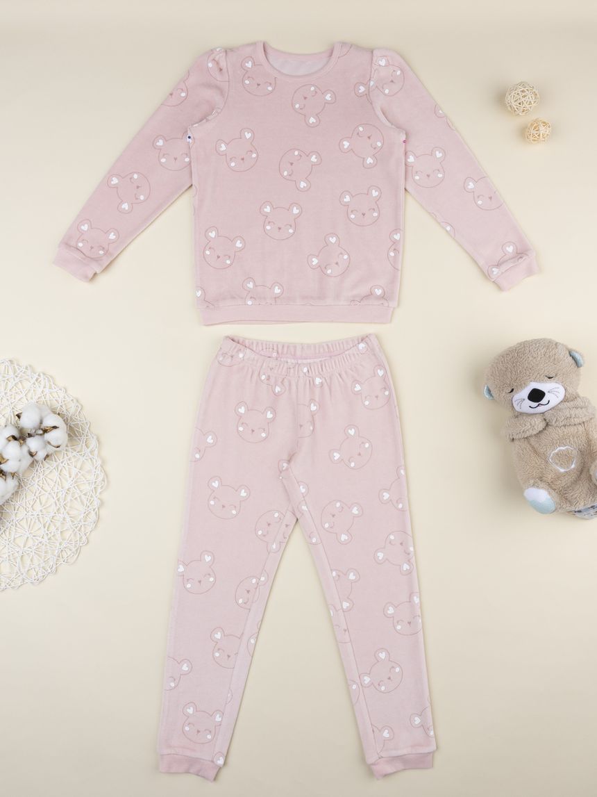 Pigiama bimba rosa orsi