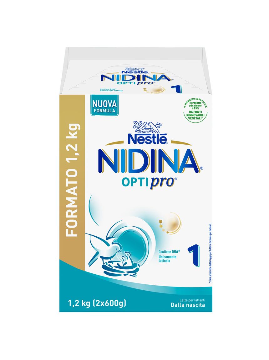 Nidina optipro 1 dalla nascita latte in polvere - 1.2 kg (2x600g) -nestlé