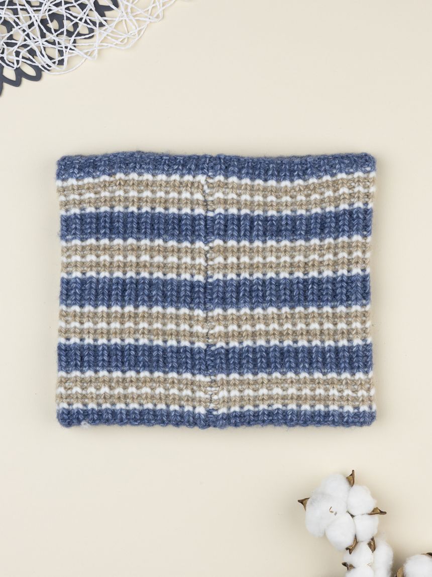 Scaldacollo bambino blu/beige
